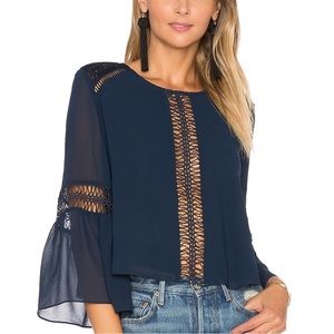 Tularosa Jaylen Blouse in midnight blue. Size small.